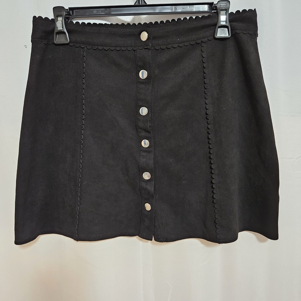 Miami Black Mini Button Up Skirt 90s Inspired Size Large